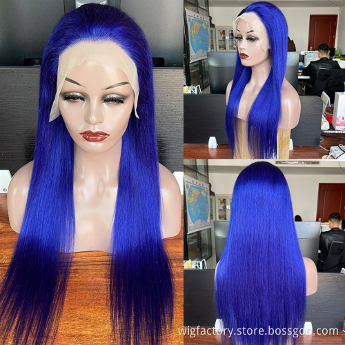 13*4 frontal wigs lace front human hair 100 virgin cheveux humain,straight mink hair blue human hair wig
